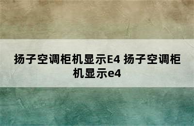 扬子空调柜机显示E4 扬子空调柜机显示e4